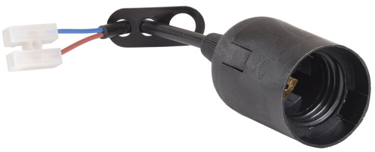 Патрон подвесной с шнуром пластик Е27 черный (50 шт), стикер на изделии Ппл27-04-К52 | EPP14-04-01-K02 | IEK - фото 1 - id-p112878768