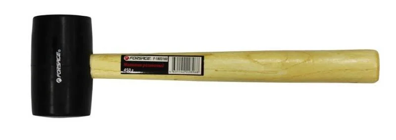 Forsage Киянка резиновая с деревянной ручкой (230г, Ø48мм) /F-180380 - фото 1 - id-p112881592