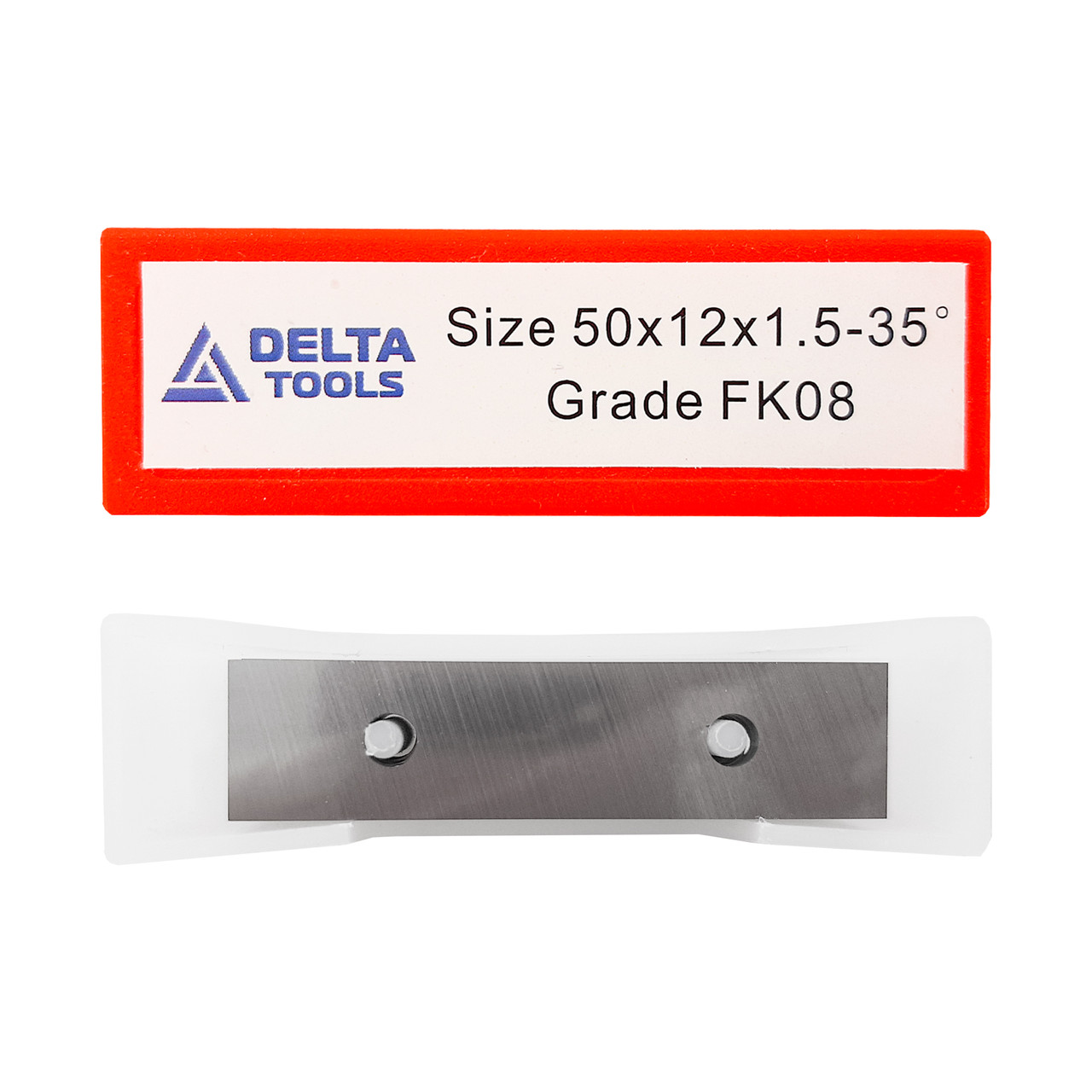 Пластина твердосплавная DELTA TOOLS 50x12x1,5 мм 35° FK08 для МДФ, ДСП red box - фото 3 - id-p112884416