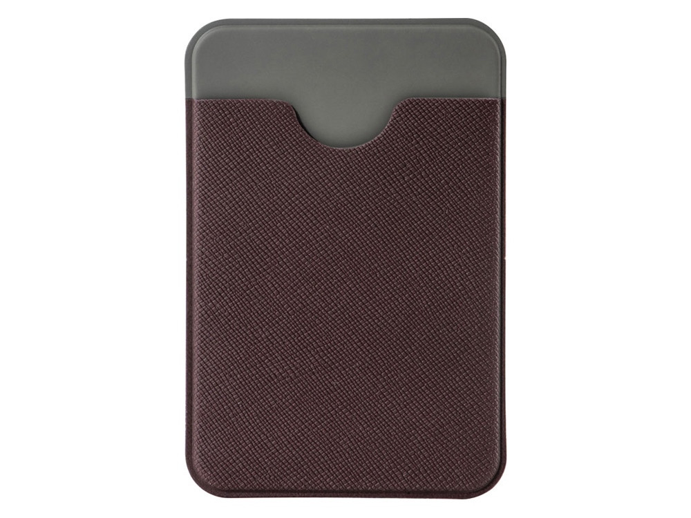 Чехол-картхолдер Favor на клеевой основе на телефон для пластиковых карт и и карт доступа, коричневый - фото 2 - id-p109989598