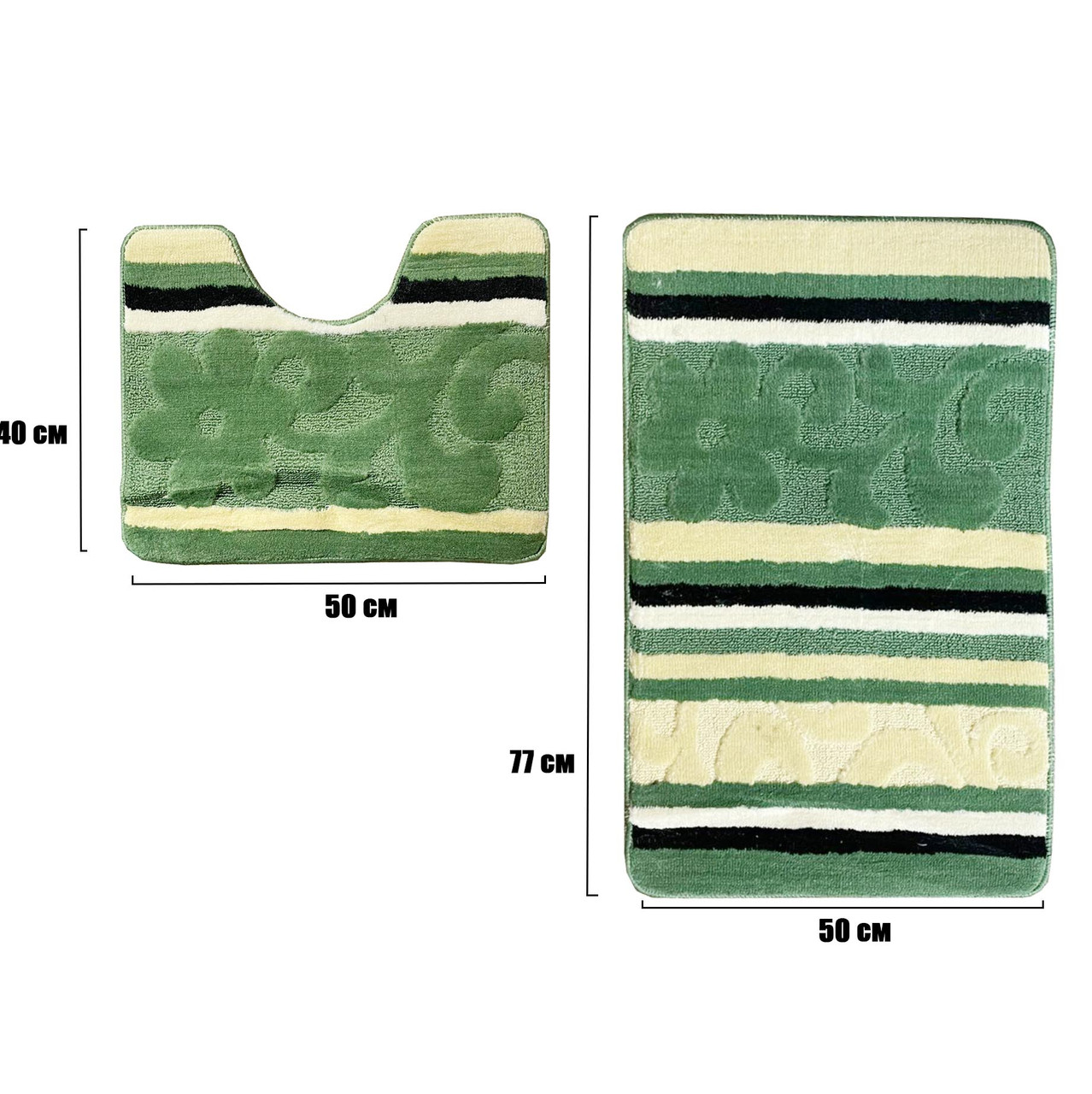 Коврик для ванной двойка 80х50 см и 50х40 см зеленый - фото 2 - id-p112846202