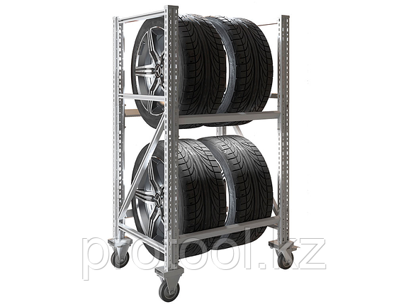 Стеллаж MS Pro 1350/781x606 передвижной для хранения 4 шин, фото 1