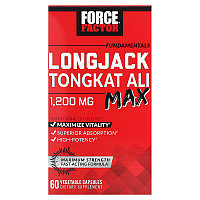 БАД для Мужчин, Fundamentals, LongJack Tongkat Ali Max, 1200 мг, 60 растительных капсул, Force Factor