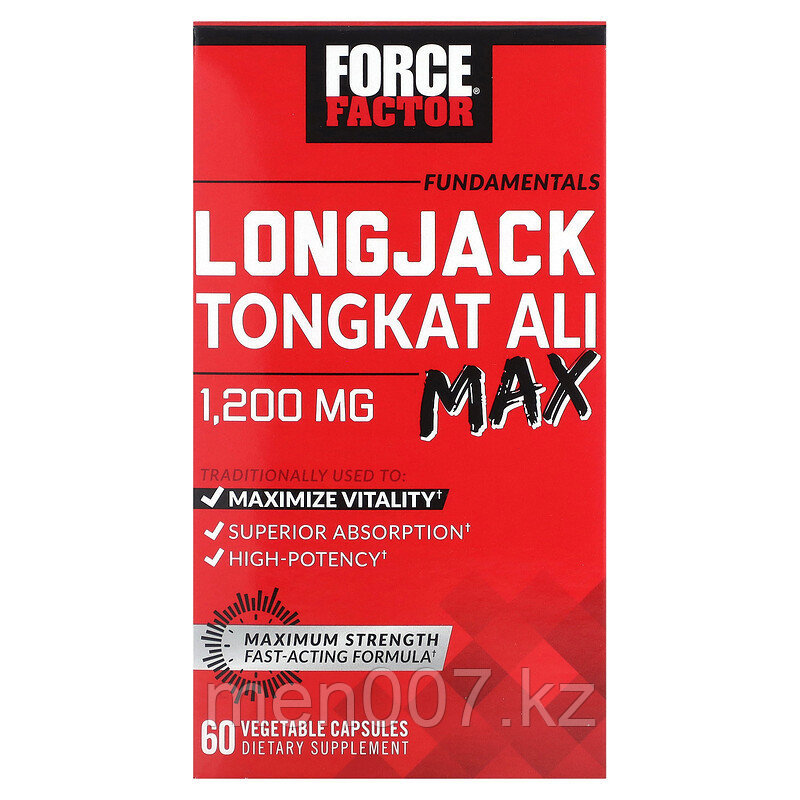 БАД для Мужчин, Fundamentals, LongJack Tongkat Ali Max, 1200 мг, 60 растительных капсул, Force Factor - фото 1 - id-p112895888