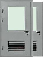 Двери металлические с жалюзийными решетками, утепленные