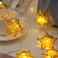 Гирлянда звезды 3 метра теплый
