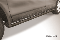 Защита порогов d57 труба черная Slitkoff для Honda CR-V (2006-2009)