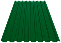 Профнастил заборный с-20 глянцевый зеленого цвета (RAL 6005)