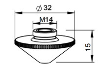 Сопло двойное 4 мм D32*H15 для лазерной резки - фото 2 - id-p112902712