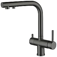 Смеситель для кухни Gappo G43752-21 с каналом для фильтрованной воды (оружейная сталь)