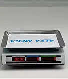 Весы торговые платформенные с аккумулятором ALFA MEGA {двусторонний дисплей, до 40 кг, стальные кнопки, расчет, фото 4