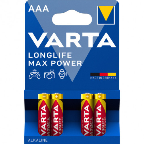 VARTA LONGLIFE MAX POWER LR03 AAA BL4 Alkaline 1.5V батарейка (4703101404) - фото 1 - id-p112909393