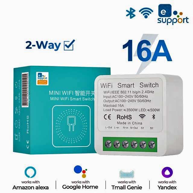 Умное мини реле Wi-Fi 16А eWeLink Алиса и RF2.4G - фото 1 - id-p112909665