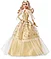 Barbie Коллекционная кукла Блондинка в золотом платье Праздничная 2023, Барби, фото 2
