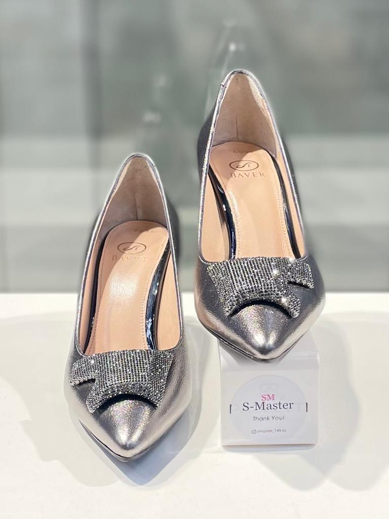 Женская обувь нарядные туфли "Baver" серебристого цвета в Алматы. - фото 3 - id-p112909880