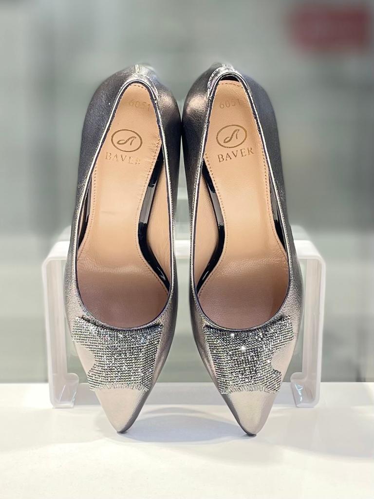 Женская обувь нарядные туфли "Baver" серебристого цвета в Алматы. - фото 6 - id-p112909880