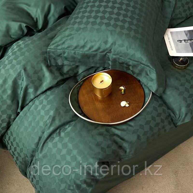 Комплект постельного белья KING SIZE из сатин-жаккарда с брендовым принтом - фото 2 - id-p112910574
