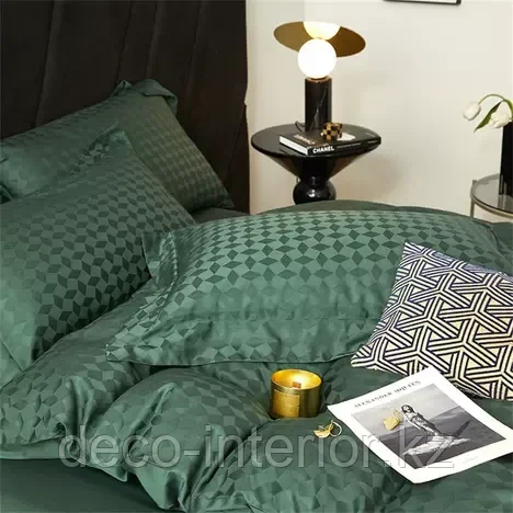 Комплект постельного белья KING SIZE из сатин-жаккарда с брендовым принтом - фото 4 - id-p112910574