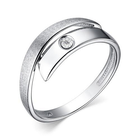 Кольцо из родированного серебра 925 с бриллиантиком. - фото 1 - id-p112911280