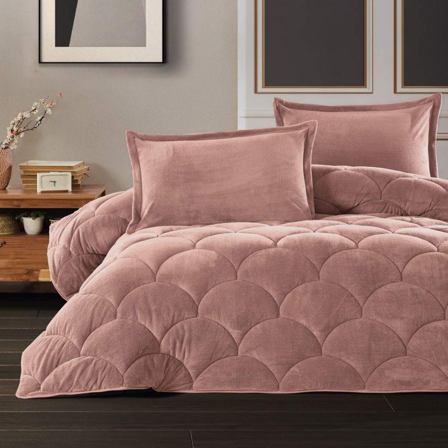 Одеяло двуспальное (195х215см) с наволочками (50х70 2шт) Clasy Pink Fluffy V7 - фото 1 - id-p112911537