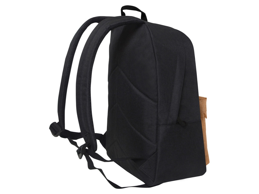 Рюкзак TORBER GRAFFI, черный с карманом коричневого цвета, полиэстер меланж, 42 х 29 x 19 см - фото 3 - id-p112918560