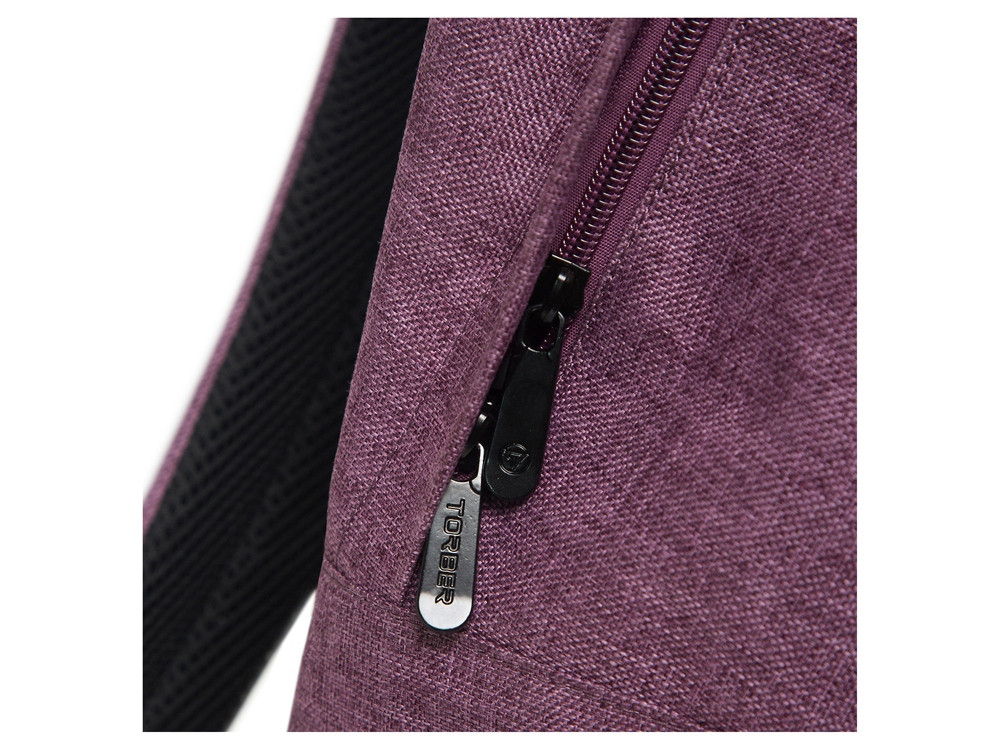 Рюкзак TORBER GRAFFI, фиолетовый с карманом черного цвета, полиэстер меланж, 42 х 29 x 19 см - фото 8 - id-p112918561