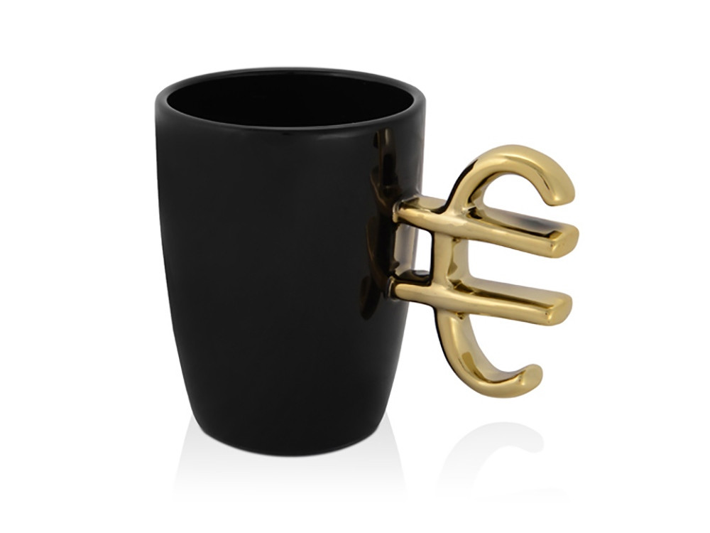 Кружка Евро, черный/золотистый (Р) - фото 1 - id-p112913925