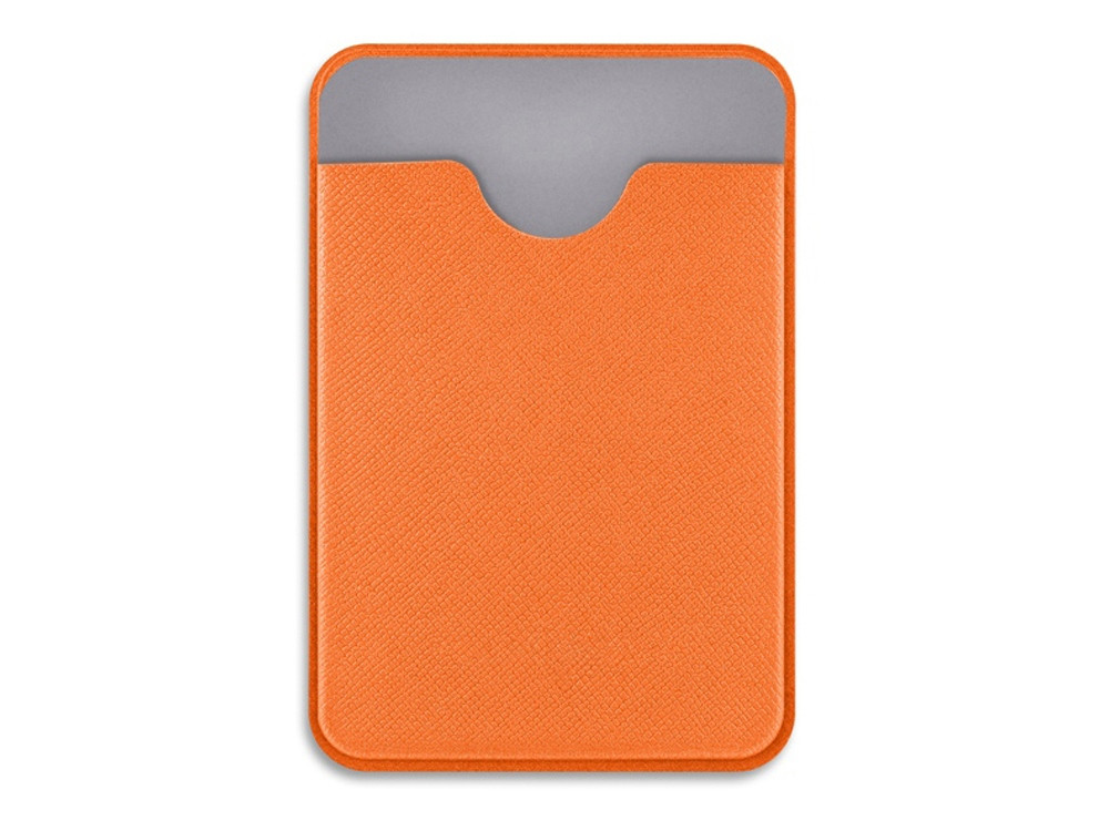 Чехол-картхолдер Favor на клеевой основе на телефон для пластиковых карт и и карт доступа, оранжевый - фото 2 - id-p112916712