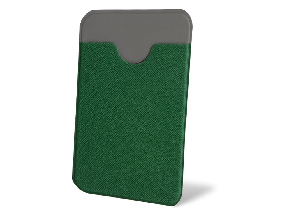 Чехол-картхолдер Favor на клеевой основе на телефон для пластиковых карт и и карт доступа, темно-зеленый - фото 1 - id-p112916714