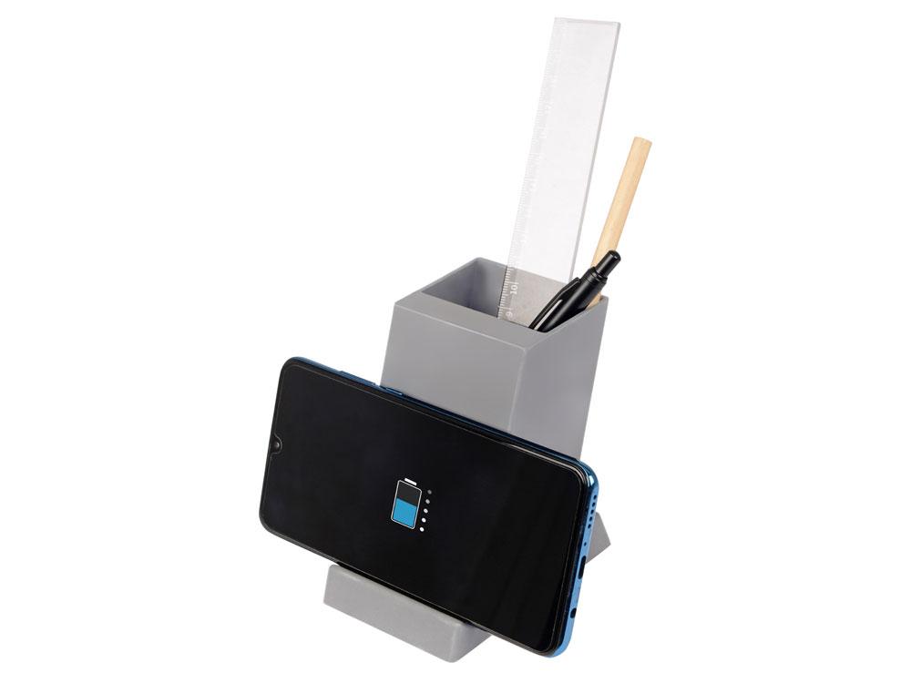 Беспроводная зарядка-подставка с подсветкой Glow box, серый - фото 3 - id-p112913082
