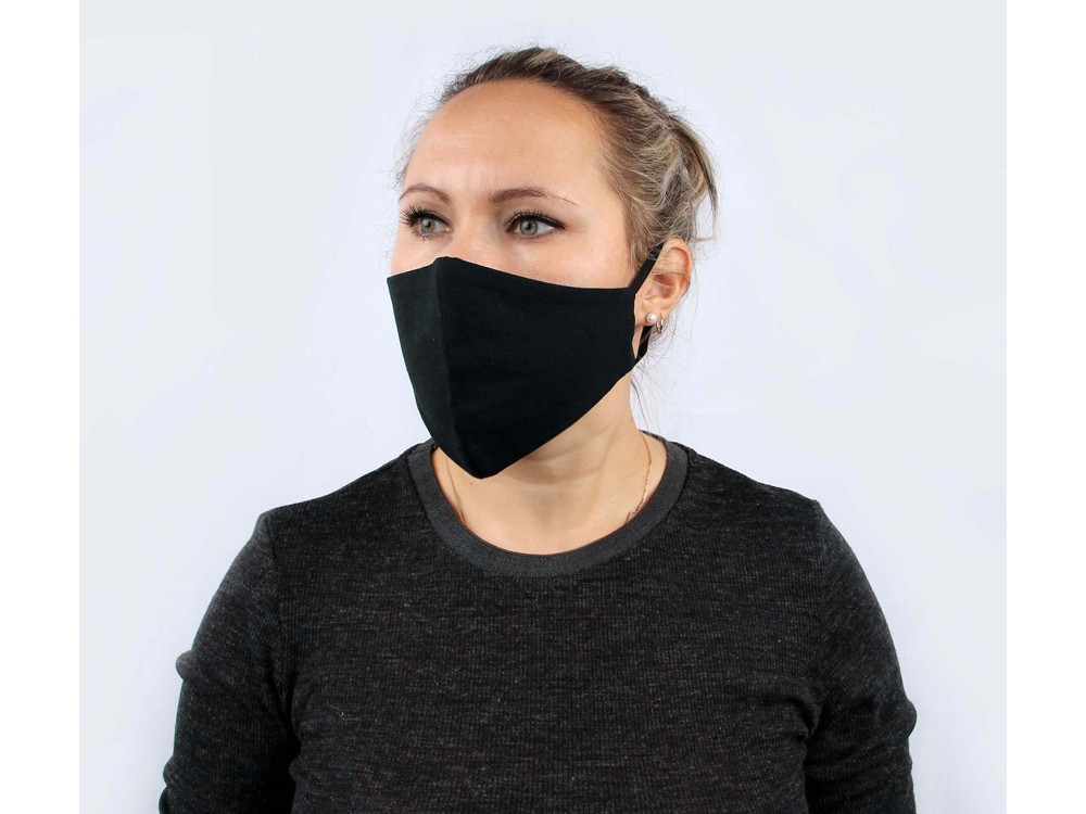 Хлопковая защитная маска для лица многоразовая анатомической формы без шва - фото 4 - id-p112914194