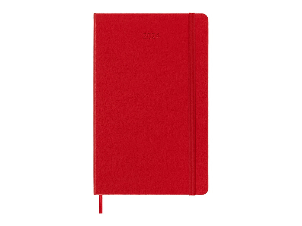 Записная книжка 12 месяцев на 2024 год, в твердой обложке, красный, Large, 13х21 - фото 1 - id-p112918070