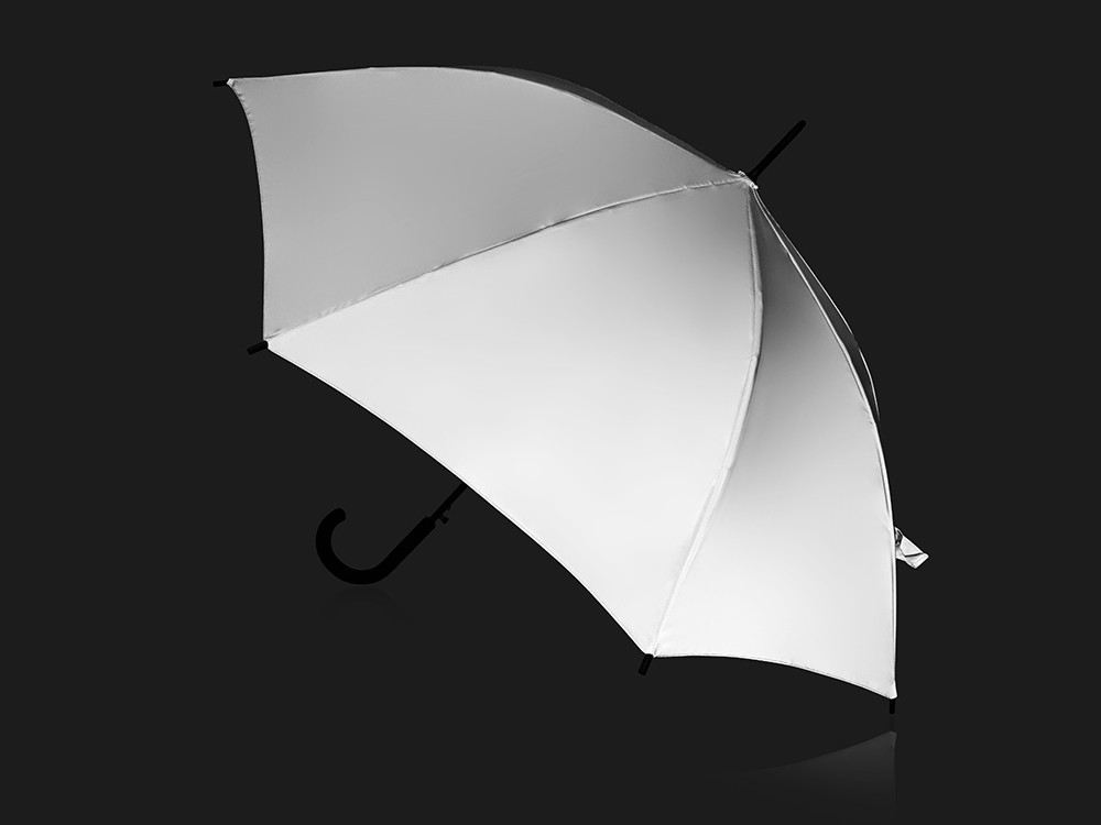 Зонт-трость светоотражающий Reflector, серебристый (Р) - фото 3 - id-p112914483