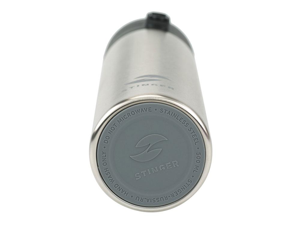 Термокружка Stinger, 0,5 л, сталь/пластик, серебристый, 6,7 x 6,7 x 22,4 см - фото 2 - id-p112918204
