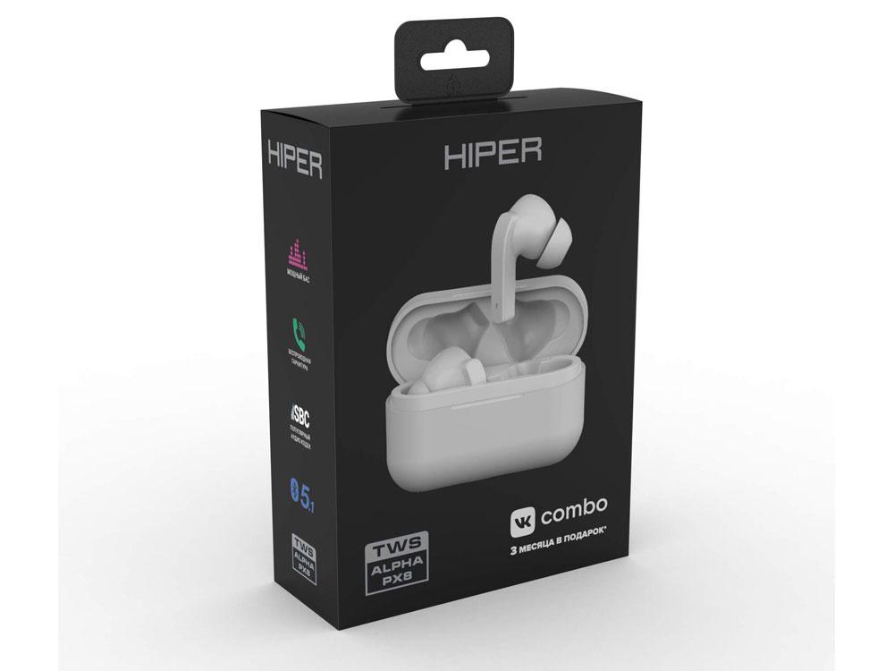 Беспроводные наушники HIPER TWS Alpha PX8 (HTW-APX8) Bluetooth 5.0 гарнитура, Белый - фото 4 - id-p112916416