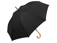 Зонт-трость 1134 Okobrella с деревянной ручкой и куполом из переработанного пластика, черный