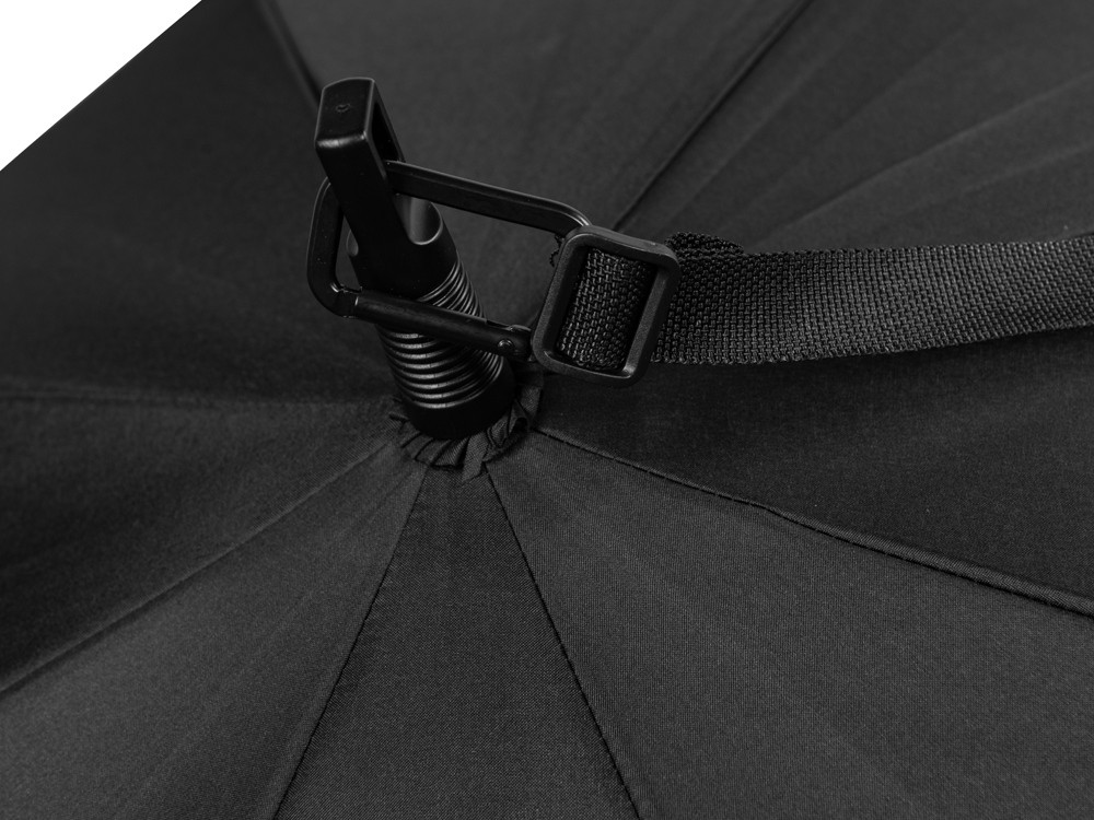 Зонт-трость 1199 Loop с плечевым ремнем, полуавтомат, черный - фото 7 - id-p112917534