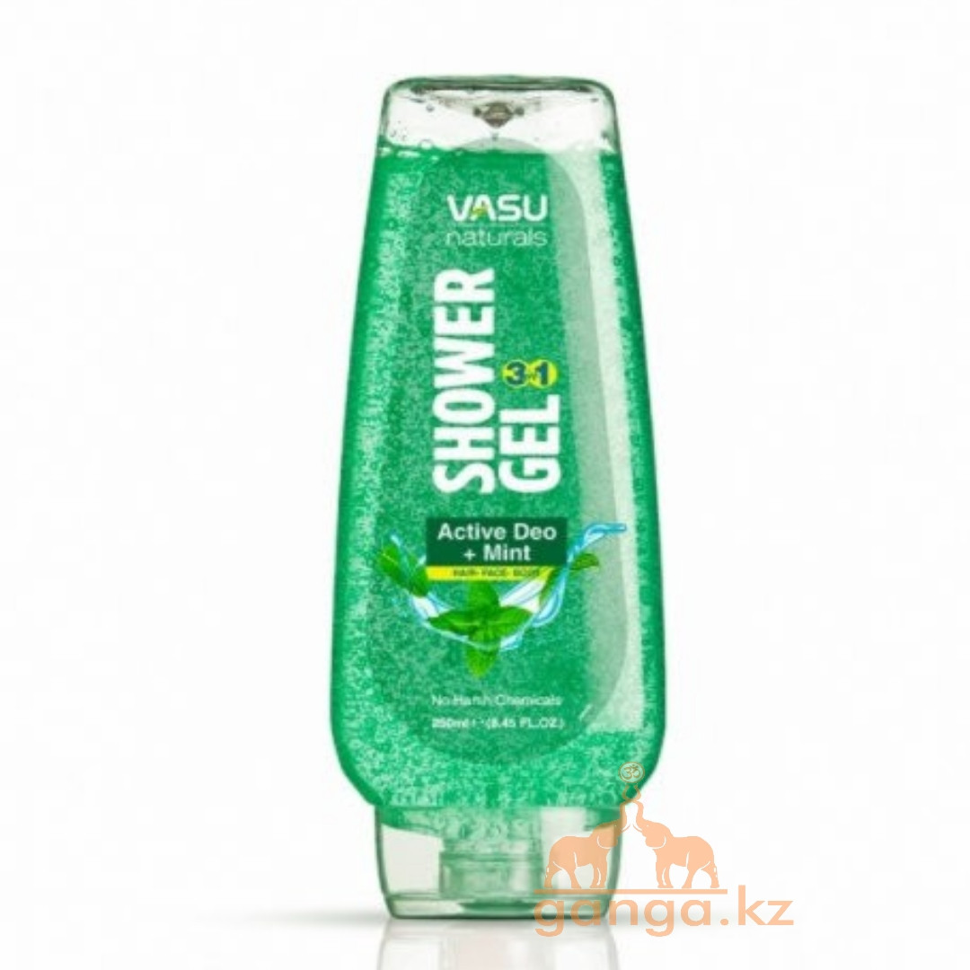 Средство для душа 3 в 1 с мятой (Shower gel VASU), 250 мл