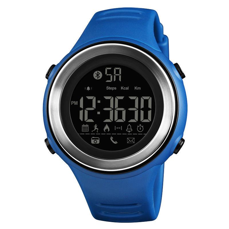 Спортивные наручные часы "Skmei 1396". Синие с серебристым кантом. Watch. Подарок. Электронные. - фото 1 - id-p85246759