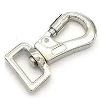 Карабин вертлюжный с защелкой 7 см, серебро