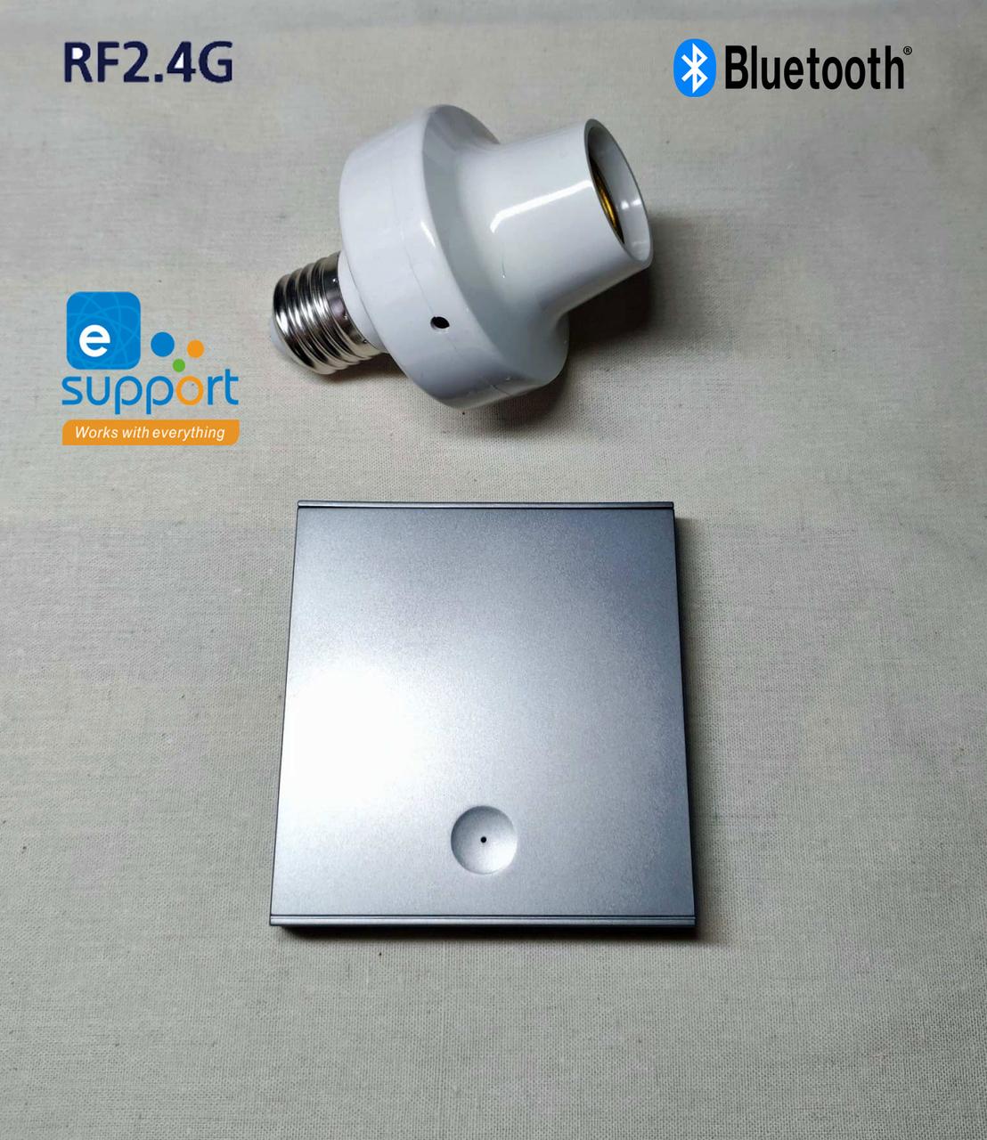 Беспроводной выключатель серый и адаптер переходник для лампы eWeLink