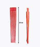 Веер бамбуковый, красный, 23*42 см, фото 2