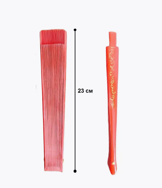Веер бамбуковый, красный, 23*42 см - фото 2 - id-p112921818