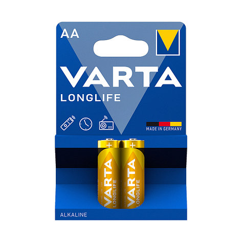 Батарейка VARTA Longlife Mignon 1.5V - LR6/AA 2 шт в блистере 2-001301 LR6/АА Longlife 2, фото 2