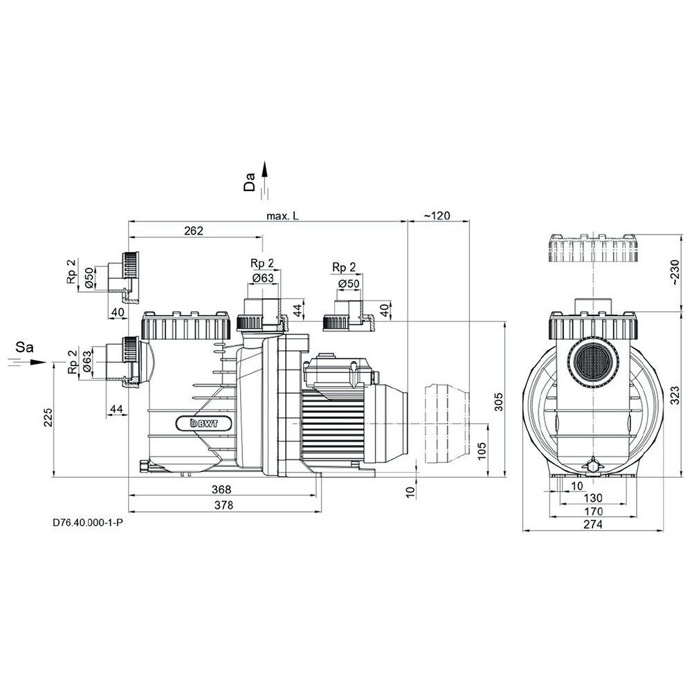 Насос BWT I-Star II 26 c префильтром для бассейна (Производительность 26 м3/ч, мощность 1,80 кВт) - фото 7 - id-p112922024