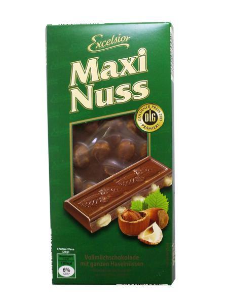 Молочный шоколад ЛЕСНОЙ ОРЕХ Excelsior maxi nuss 100гр