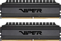 Модуль памяти Patriot Viper 4 Blackout, PVB48G300C6K, DDR4, DIMM, 8Gb, KIT, 2x4Gb, 3000Mhz, CL16