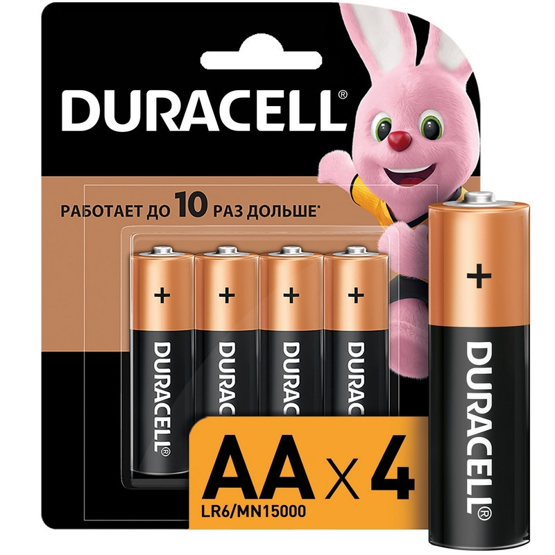Батарейка Duracell Basic AA K4 Щелочной элемент питания (4шт.)