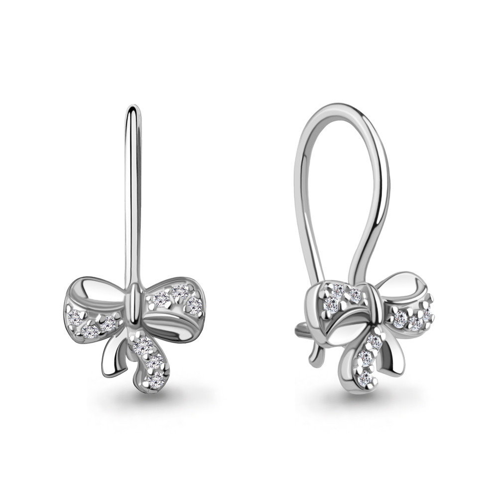 Серебряные детские серьги Фианит Aquamarine 490028.5 серебро с родием