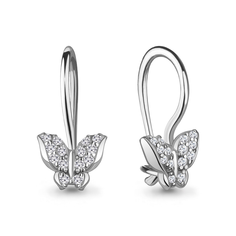 Серебряные детские серьги Фианит Aquamarine 490030.5 серебро с родием